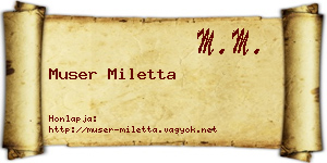 Muser Miletta névjegykártya